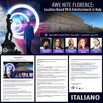 AWE Nite Firenze presenta “Location Based VR & Entertainment in Italy”