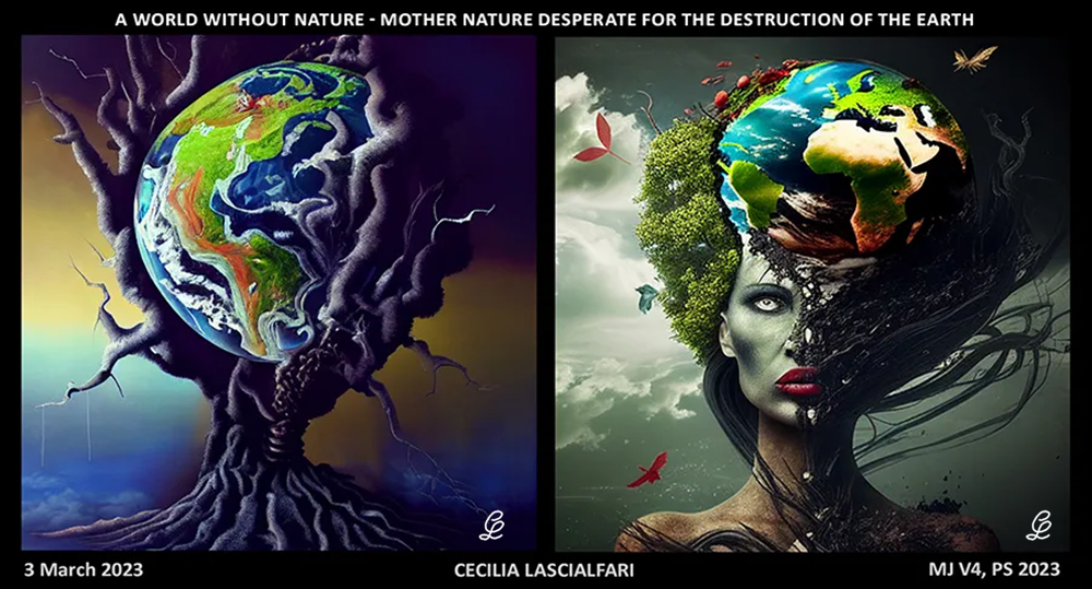 A World without Nature. Mother Nature Desperate for the Destruction of the Earth